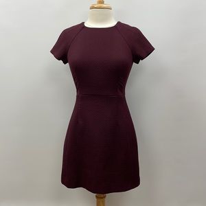 Banana Republic Fit & Flare Mini Dress Business Casual Plum Purple Size 4 Petite